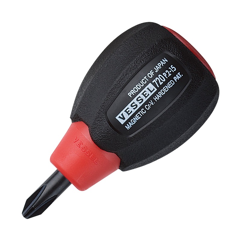 Vessel Tools Cushion Grip Stubby Screwdriver, PH2 x 15mm – VL 720P215