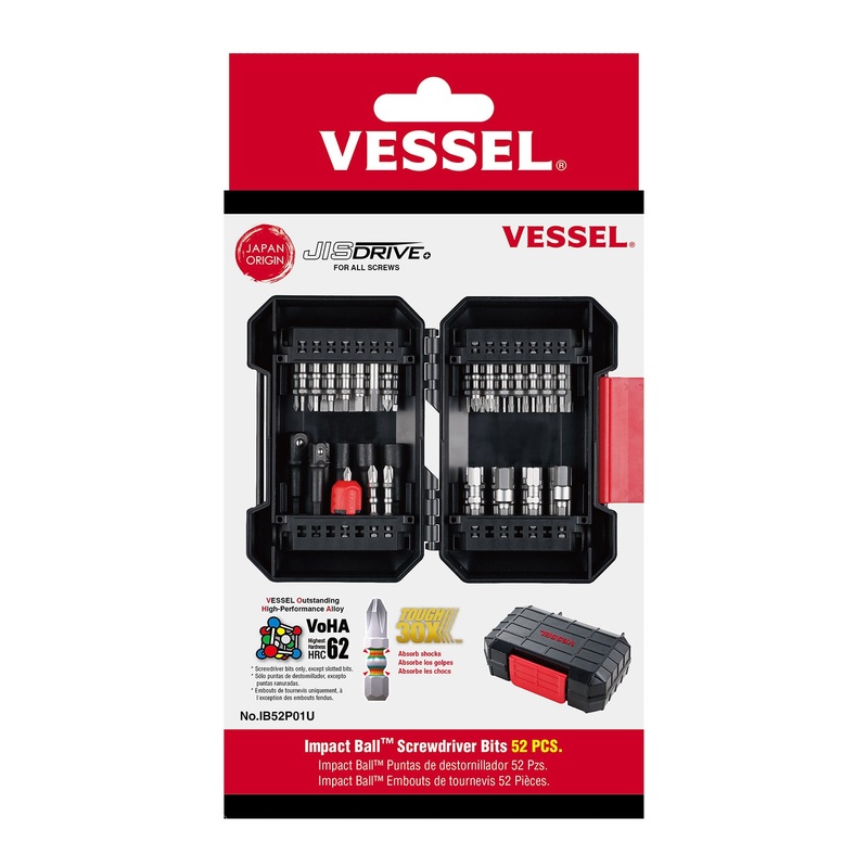 Vessel Tools Impact Ball Screwdriver with 52 Piece Bits – VL IB52P01U