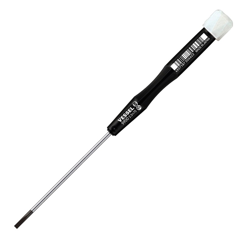 Vessel Tools Micro Slotted Screwdriver, 2.5 x 75mm – VL 9900ES2575