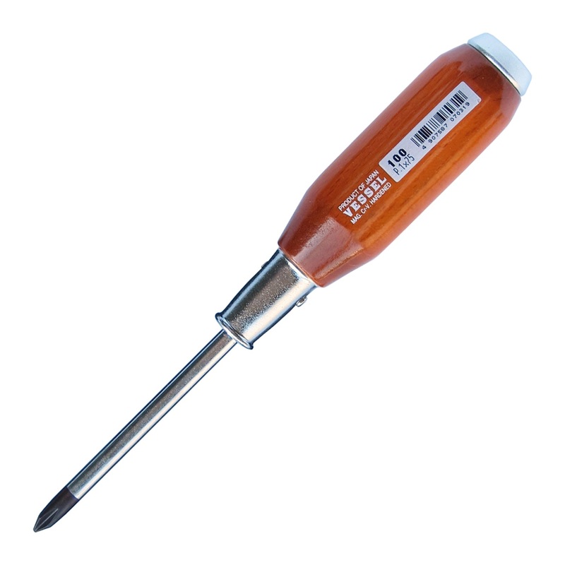 Vessel Tools Powerful Tang-Thru Screwdriver, PH1 x 75mm – VL 100P175