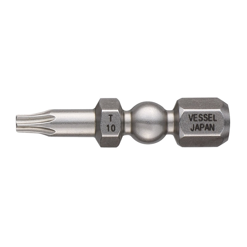 Vessel Tools Set of 25 Impact Ball Torsion Bit, T10 x 30mm – VL IBTX1030P25K