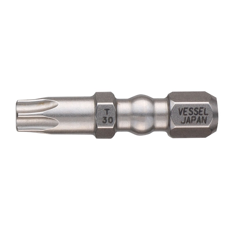 Vessel Tools Set of 25 Impact Ball Torsion Bit, T30 x 30mm – VL IBTX3030P25K