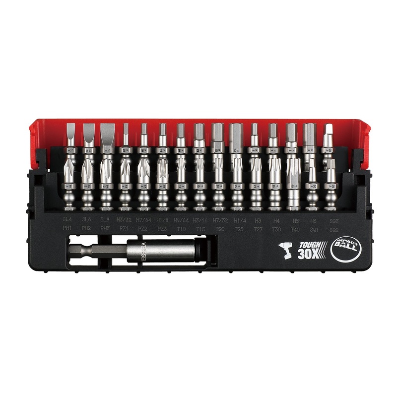Vessel Tools Set of 31 Impact Ball Torsion Bit with Slide Case – VL IB31P02U