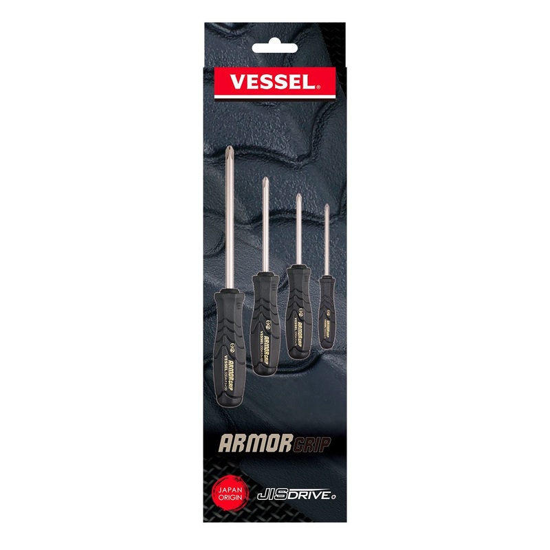 Vessel Tools Set of 4 Armor Grip Screwdriver – VL 550APH4PBU