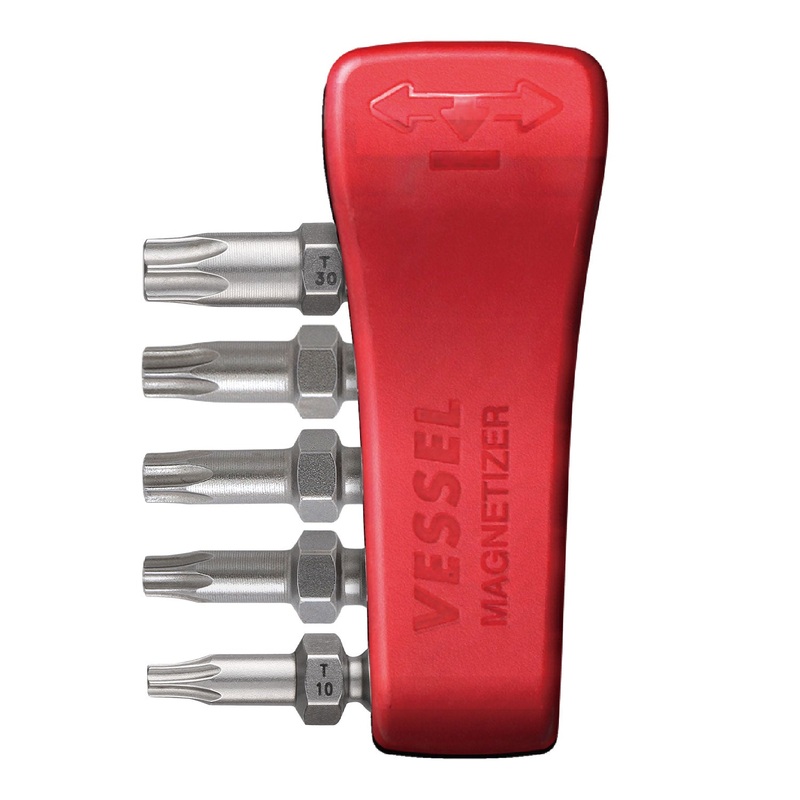 Vessel Tools Set of 5 Impact Ball Torsion Bit with Magnetic Charge Holder, T10, T15, T20, T25, T30 x 30mm – VL IBMG30K002