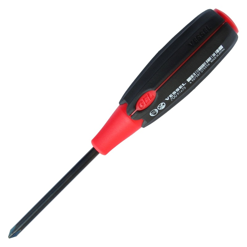 Vessel Tools Super Cushion Screwdriver, PH1 x 75mm – VL 700P175