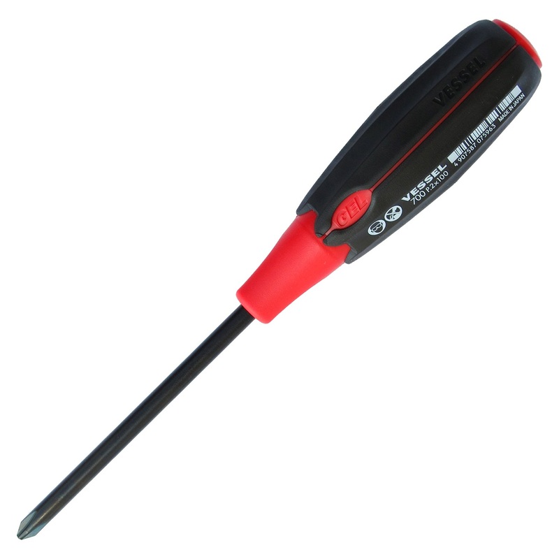 Vessel Tools Super Cushion Screwdriver, PH2 x 100mm – VL 700P2100