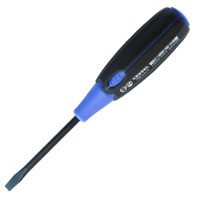 Vessel Tools Super Cushion Slotted Screwdriver, 5.5 x 75mm – VL 700S5575