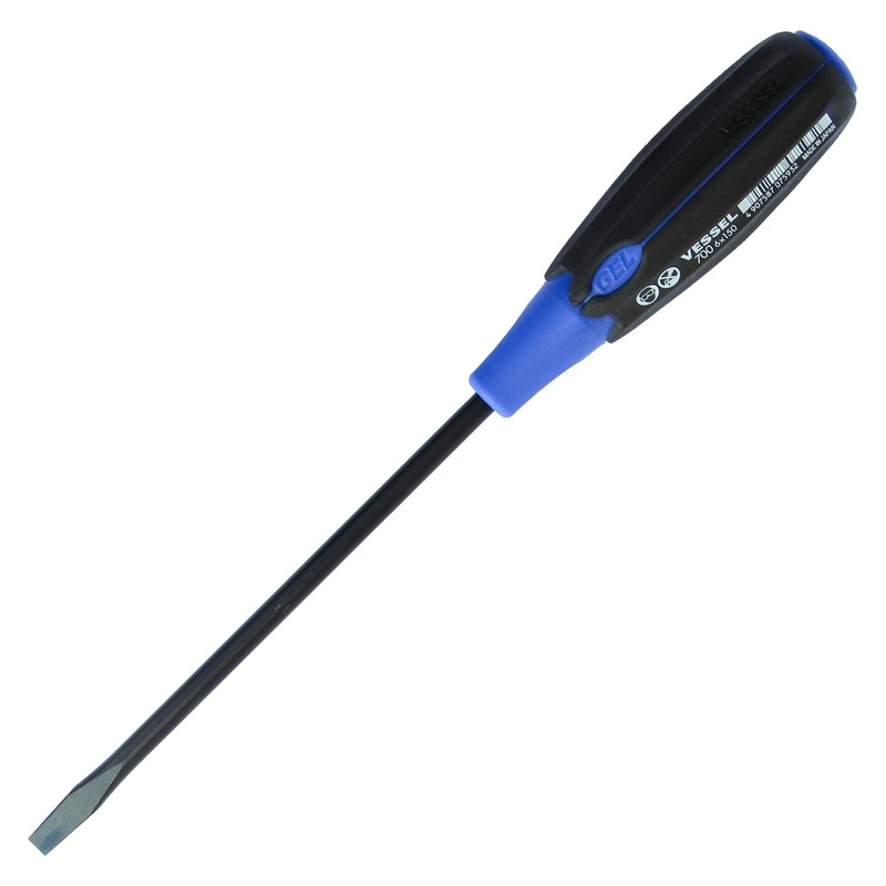 Vessel Tools Super Cushion Slotted Screwdriver, 6 x 150mm – VL 700S6150