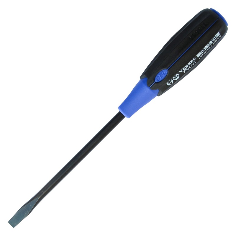Vessel Tools Super Cushion Slotted Screwdriver, 8 x 150mm – VL 700S8150