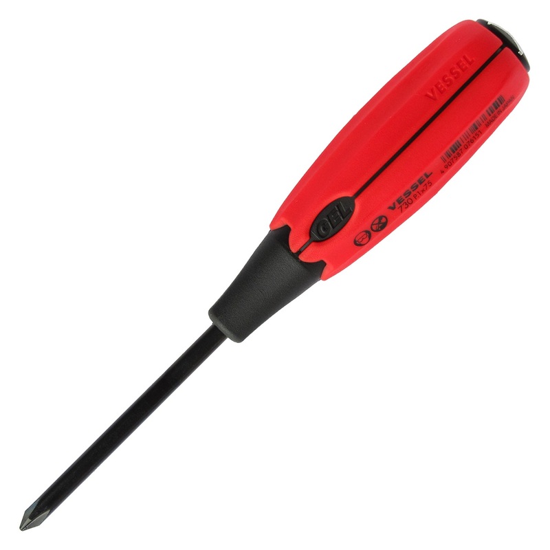 Vessel Tools Super Cushion Tang-Thru Screwdriver, PH1 x 75mm – VL 730P175