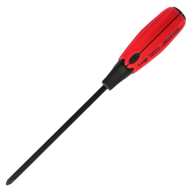 Vessel Tools Super Cushion Tang-Thru Screwdriver, PH2 x 150mm – VL 730P2150