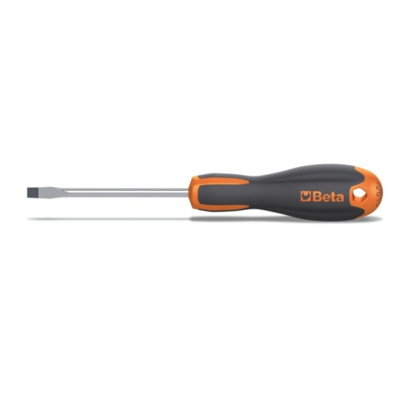 Beta Tools (Article# 1201E 4X100) Evox Slotted Screwdriver, Chrome-Plated, Black 4mm Tip, OAL 100mm – BT 12011030