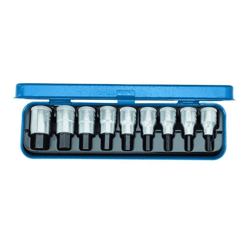 Gedore 6156410 (Series IN19 PA) Screwdriver bit socket set 1/2 9 pcs in-hex INCH