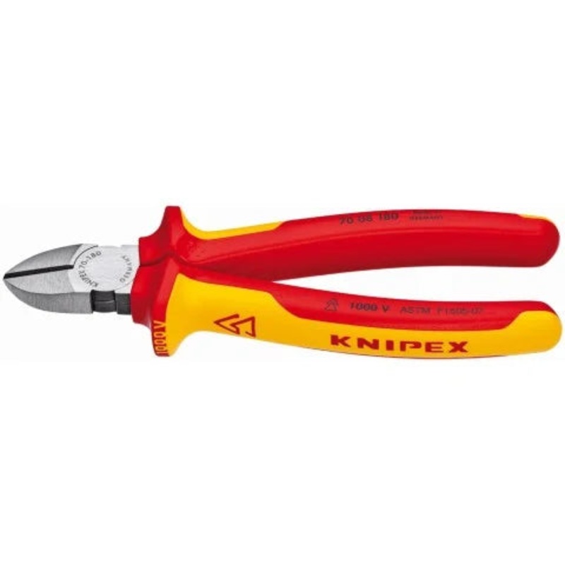 KNIPEX 7 1/4 Diagonal Cutters-1000V Insulated – 70 08 180 US