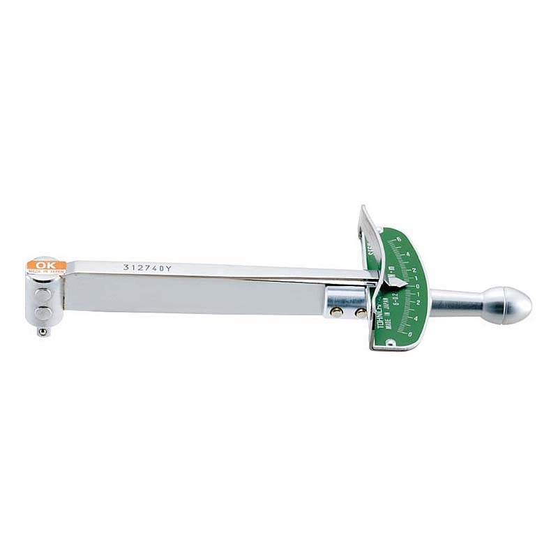 Tohnichi Beam Type Torque Wrench, Range 0-6, 0.2lbf.in resolution, 1/4 Square Drive – 7SF-A Torque Driver