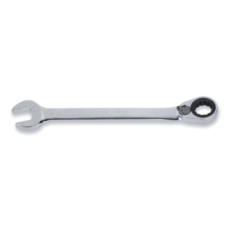 Beta Tools (Article# 142 16) 16 x 16, 15 deg, 12 Point Reversible Ratcheting Combination Wrench, Chrome-Plated – BT 1420016