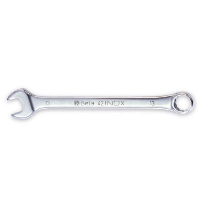 Beta Tools (Article# 42INOX 22) 22mm 12 Point 15 deg Offset Combination Wrench, 10 3/8 in OAL, INOX Stainless Steel, Polished Finish – BT 420322