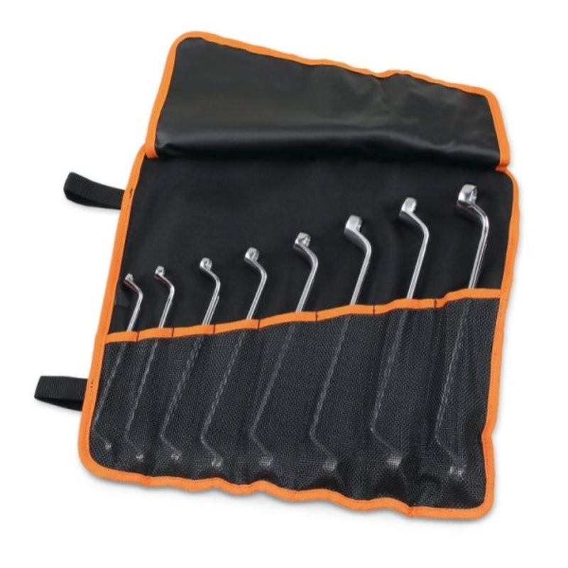 Beta Tools (Article# 90/B8N) Set of 8 Double End, Deep Offset Box Wrench in Tool Roll – BT 900156