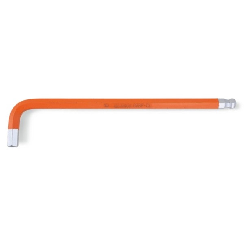 Beta Tools (Article# 96BP-CL 10) 10mm Color Coded, Ball End Offset Hexagon Key, 30 deg, Chrome-Plated, Orange – BT 961610