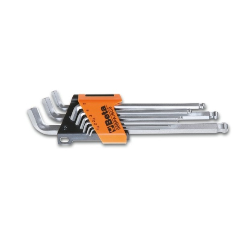 Beta Tools (Article# 96BPA/SC9) Set of 9 Ball End Offset Hexagon Key, 110 deg, Extra Short, 1.5mm – 10mm – BT 961974