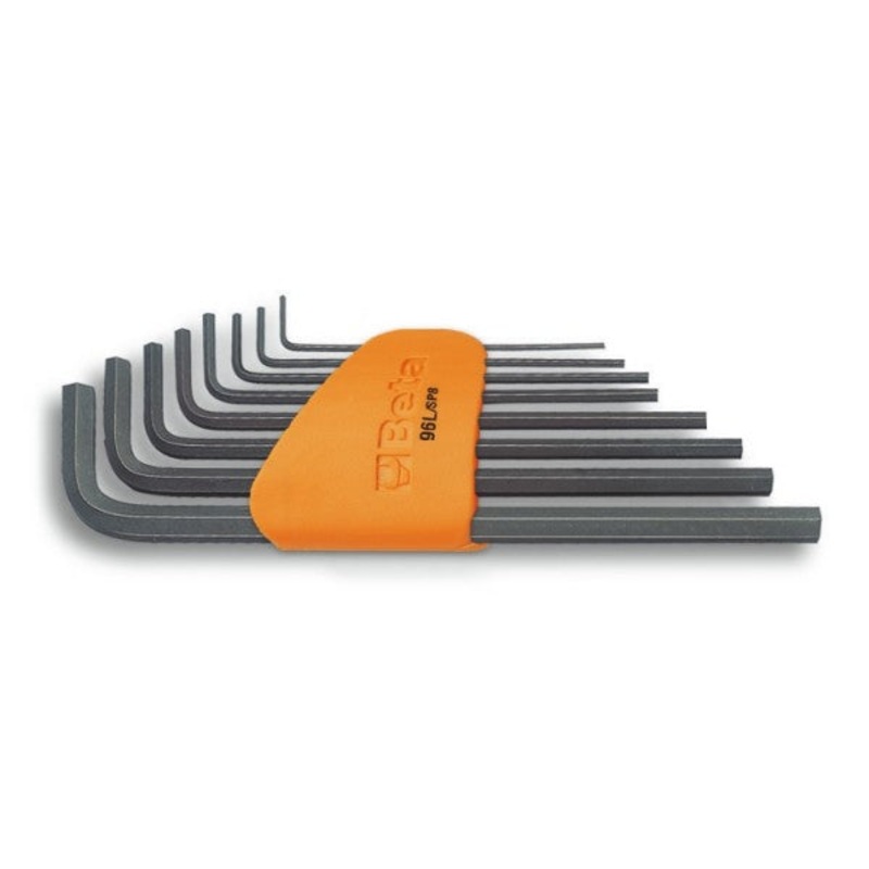 Beta Tools (Article# 96L/SC8) Set of 8 Long Arm Hexagon Key, Black Oxide with Holder, 2mm-10mm – BT 960924