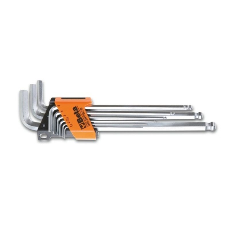 Beta Tools (Article# 96LBP/SC9) Set of 9 Ball End Offset Hexagon Key with Holder, Extra Long, 1.5mm-10mm – BT 961354