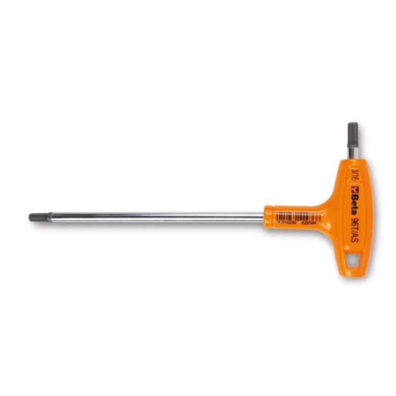 Beta Tools (Article# 96T-AS 5/32) 5/32 Hexagon Key Wrench with High Torque T-Handle, Chrome-Plated – BT 960673
