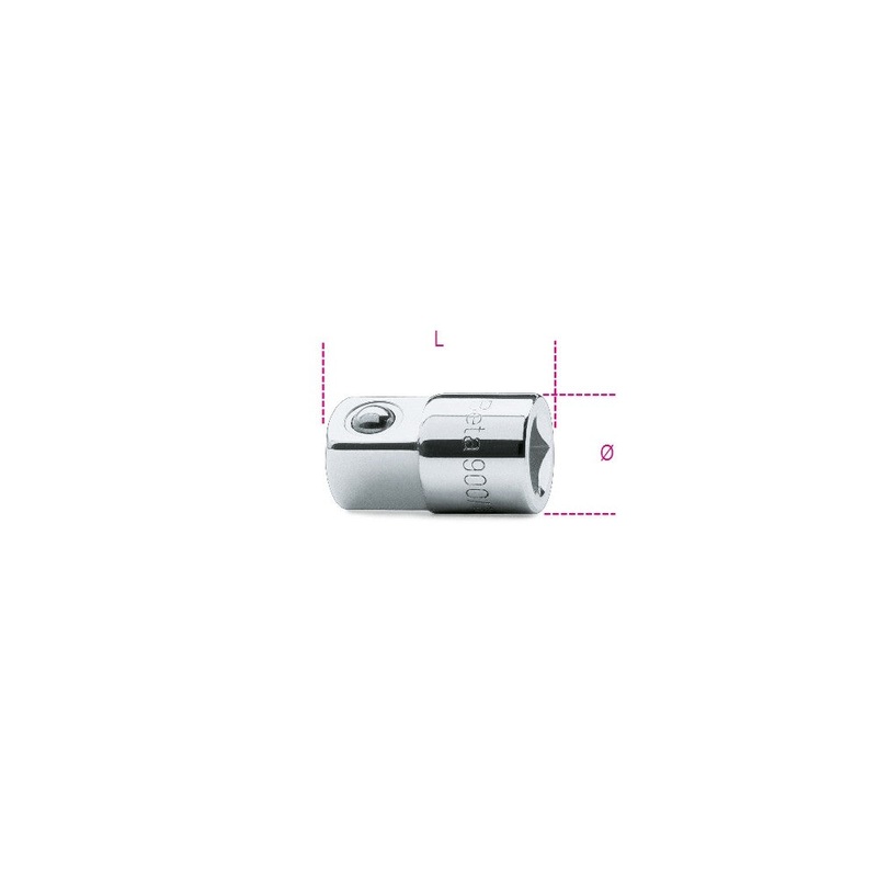 Beta Tools (Article# 900/16) Socket Adapter, 1/4 in Female and 3/8 in Male Drives, Chrome-Plated – BT 9000814