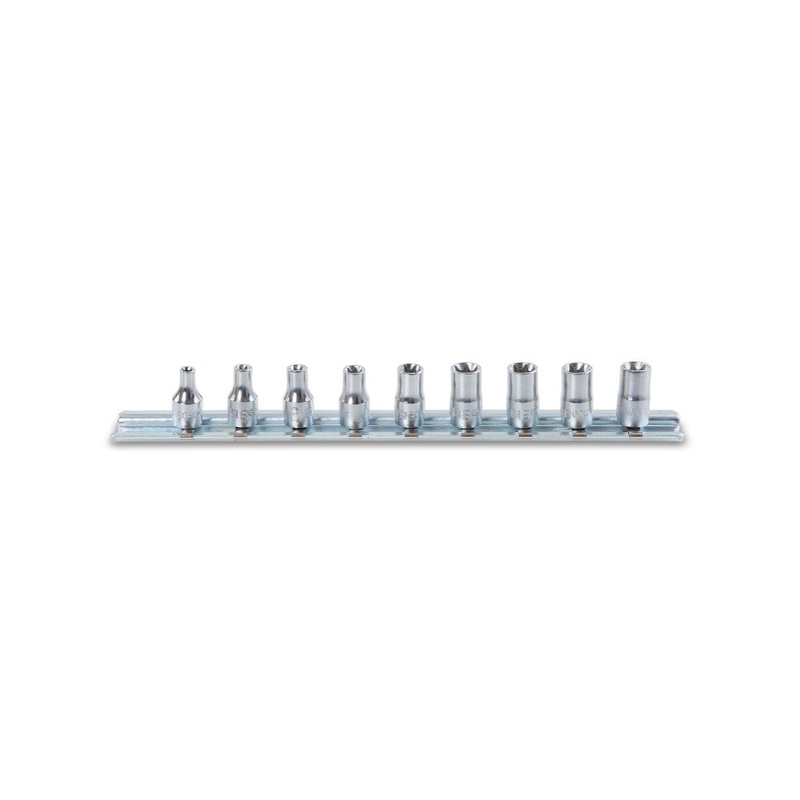 Beta Tools (Article# 900FTX/SB9) Set of 9 1/4 in Drive Torx Hand Socket, Chrome-Plated, E4-E14 – BT 9000419