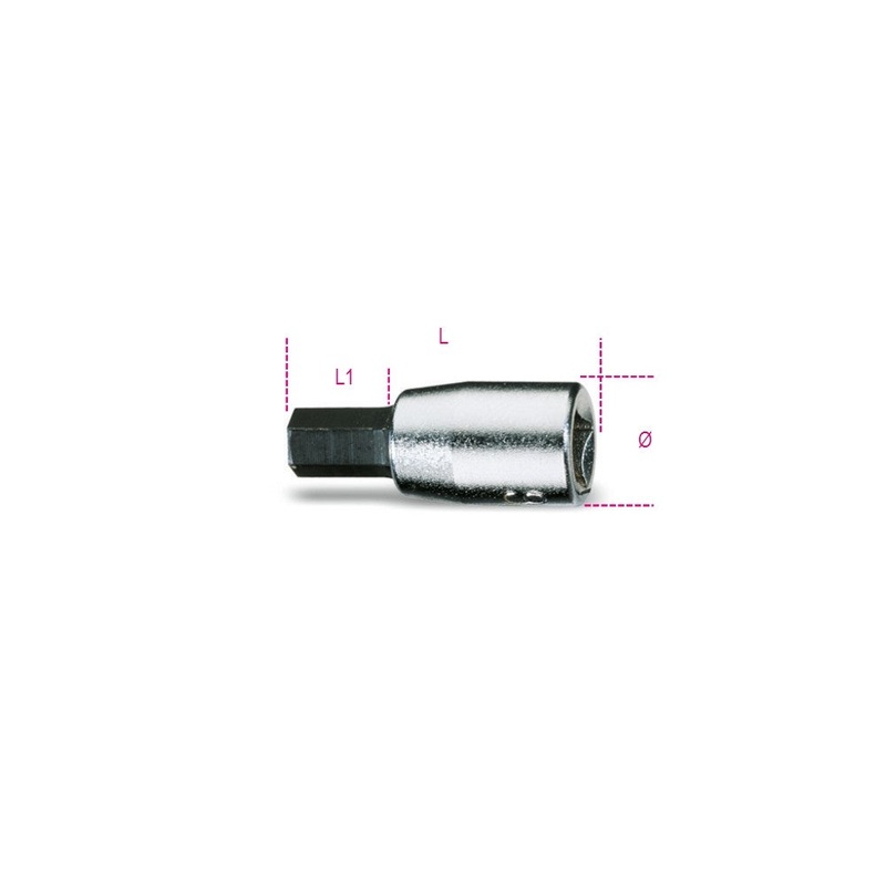 Beta Tools (Article# 900ME 3) 3mm, 1/4 in Drive Hexagon Bit Socket, Chrome-Plated – BT 9000503