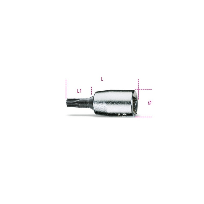 Beta Tools (Article# 900TX 10) 1/4 in Socket Driver for Torx Head Screws, Chrome-Plated, T10 – BT 9000721