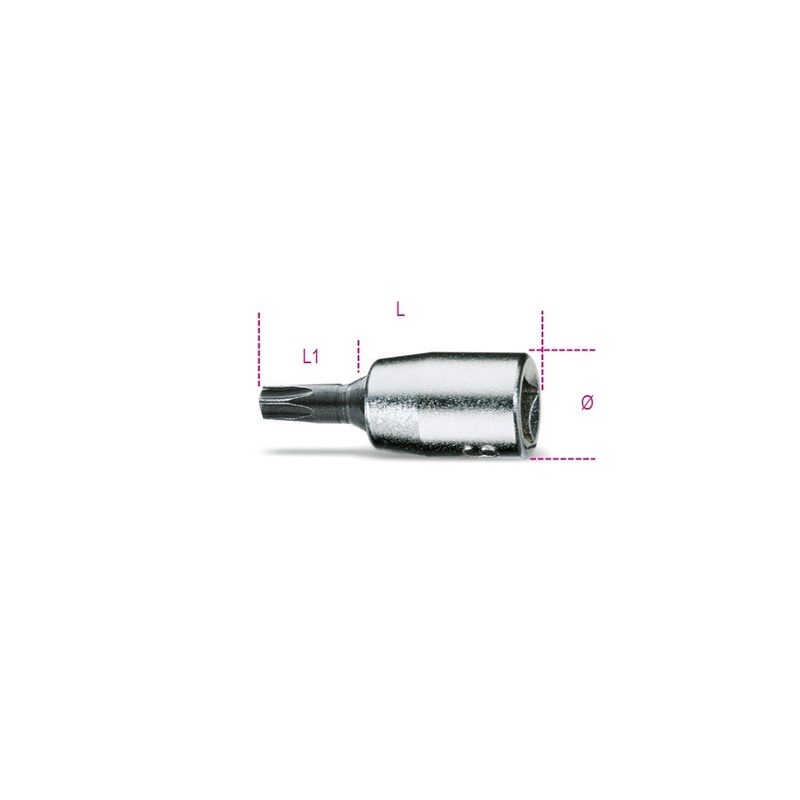 Beta Tools (Article# 900TX 20) 1/4 in Socket Driver for Torx Head Screws, Chrome-Plated, T20 – BT 9000723