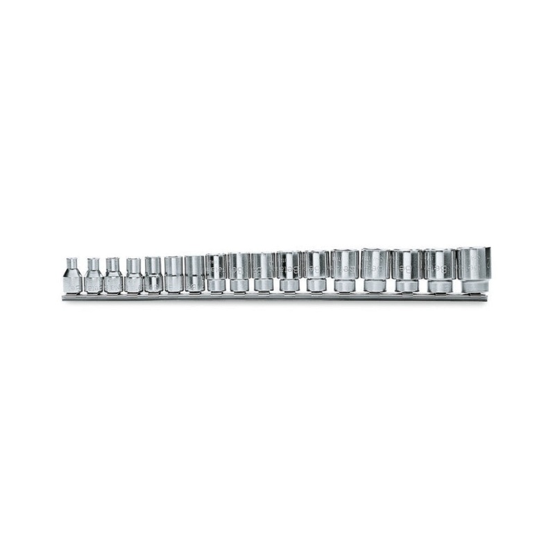 Beta Tools (Article# 910A/SB17) Set of 17 Hexagon Hand Socket, 6 Point 3/8 in Drive, 6mm-22mm – BT 9100030