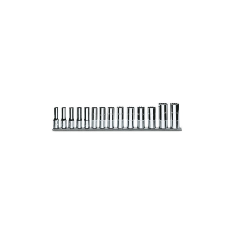 Beta Tools (Article# 910AL/SB14) Set of 14 Hexagon Hand Sockets, Long Series, 6 Point 3/8 in Drive – BT 9100174