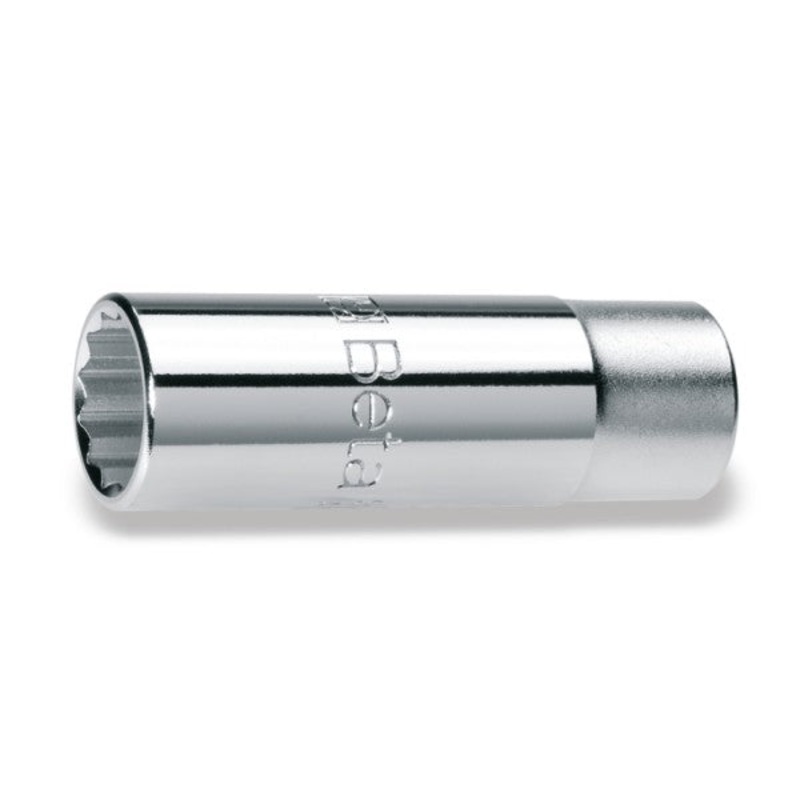 Beta Tools (Article# 910AS-L 11/16) 11/16 in, Bi-Hexagon Hand Socket, Long Series, 12 Point 3/8 in Drive, Chrome-Plated – BT 9100359