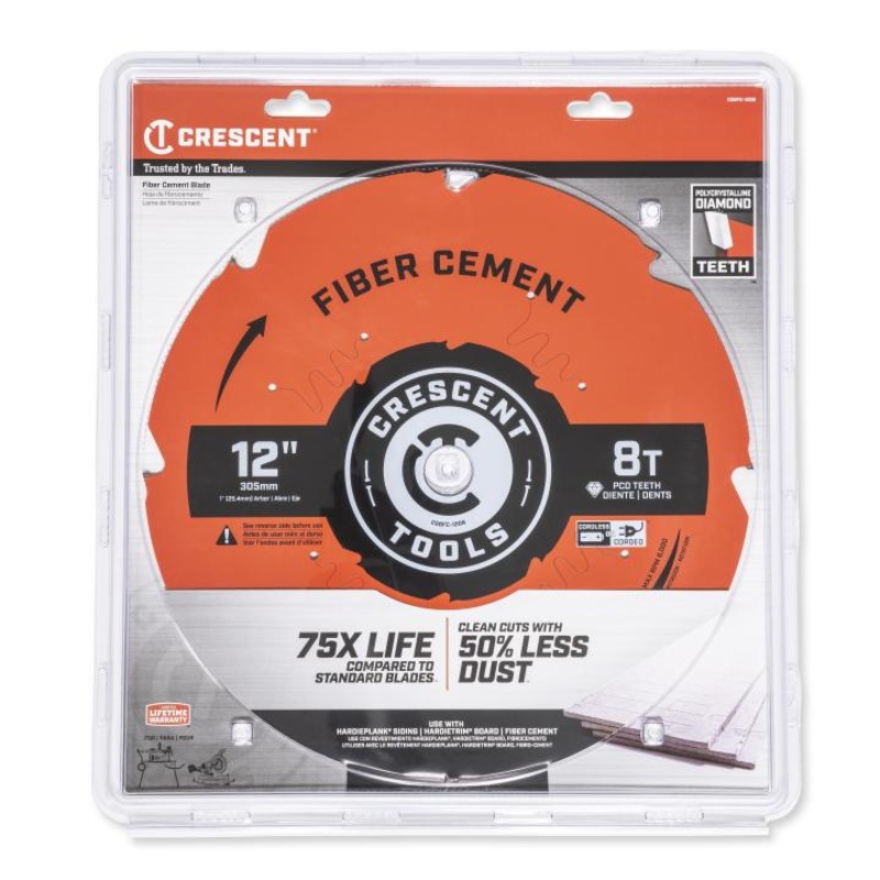 CRESCENT Fiber Cement Circular Saw Blade, 12 in x 8-Tooth – GW CSBFC-1208 Saw Blade