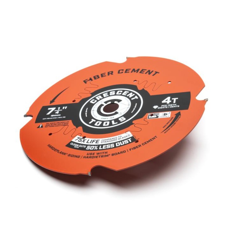 CRESCENT Fiber Cement Circular Saw Blade, 7-1/4 in x 4-Tooth – GW CSBFC-704 Saw Blade