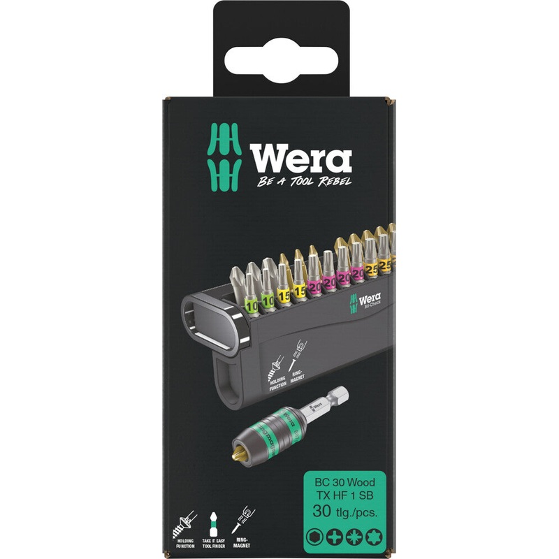 WERA Bit-Check 30 Wood TX HF 1 SB, 30 pieces – 05057437001