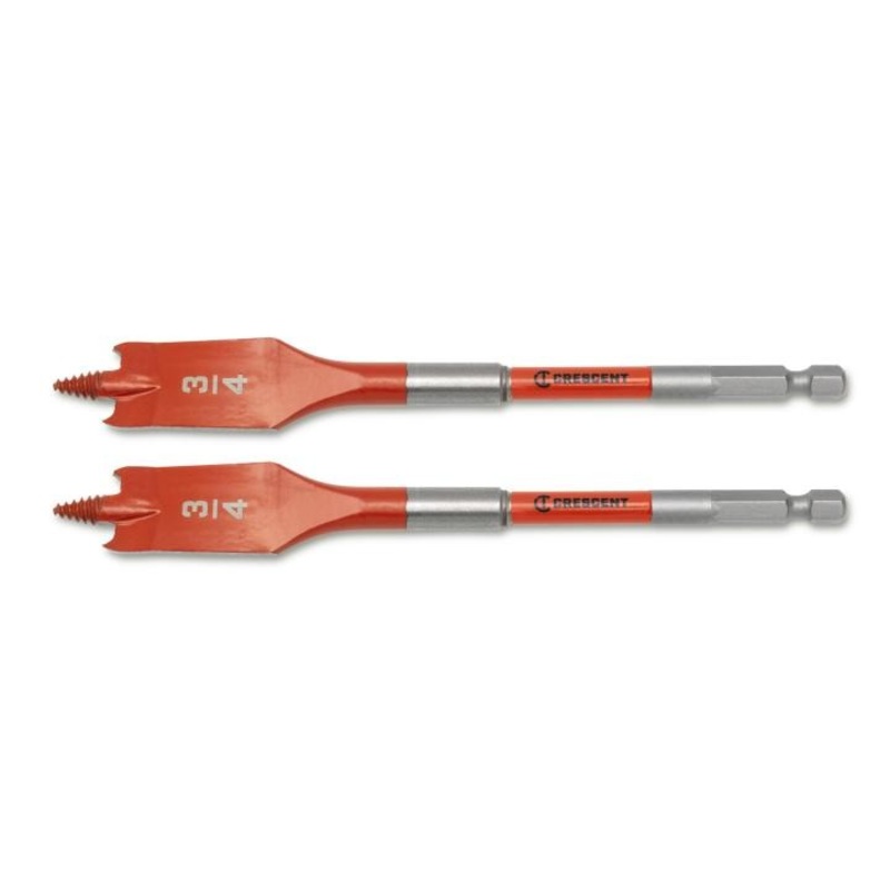 CRESCENT Set of 2 Screw Point Spade Drill Bit, 3/4 in x 6 in – GW CDSP-637-2 Drill Bit Set