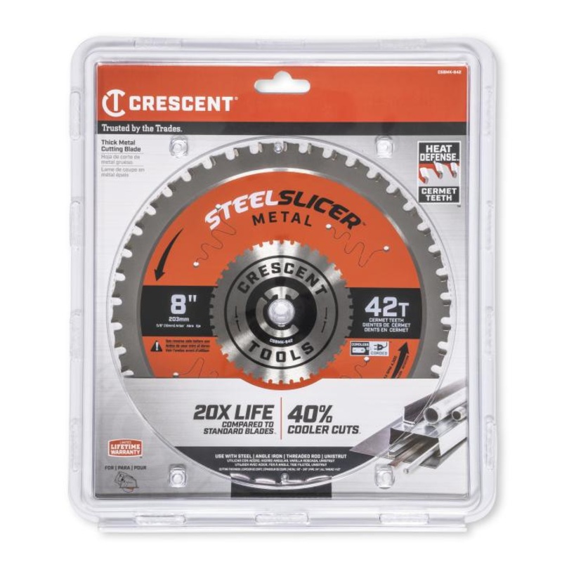 CRESCENT SteelSlicer Thick Metal Circular Saw Blade, 8 in x 42-Tooth – GW CSBMK-842 Saw Blade
