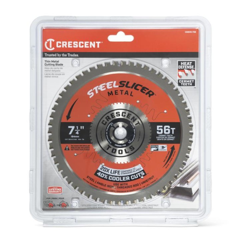 CRESCENT SteelSlicer Thin Metal Circular Saw Blade, 7-1/4 in x 56-Tooth – GW CSBMN-756 Saw Blade