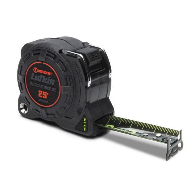 LUFKIN 1-1/4 in x 25 ft Shockforce Nite Eye G2 Auto-Lock Tape Measure – GW L1225BAL-02 Measuring Tape