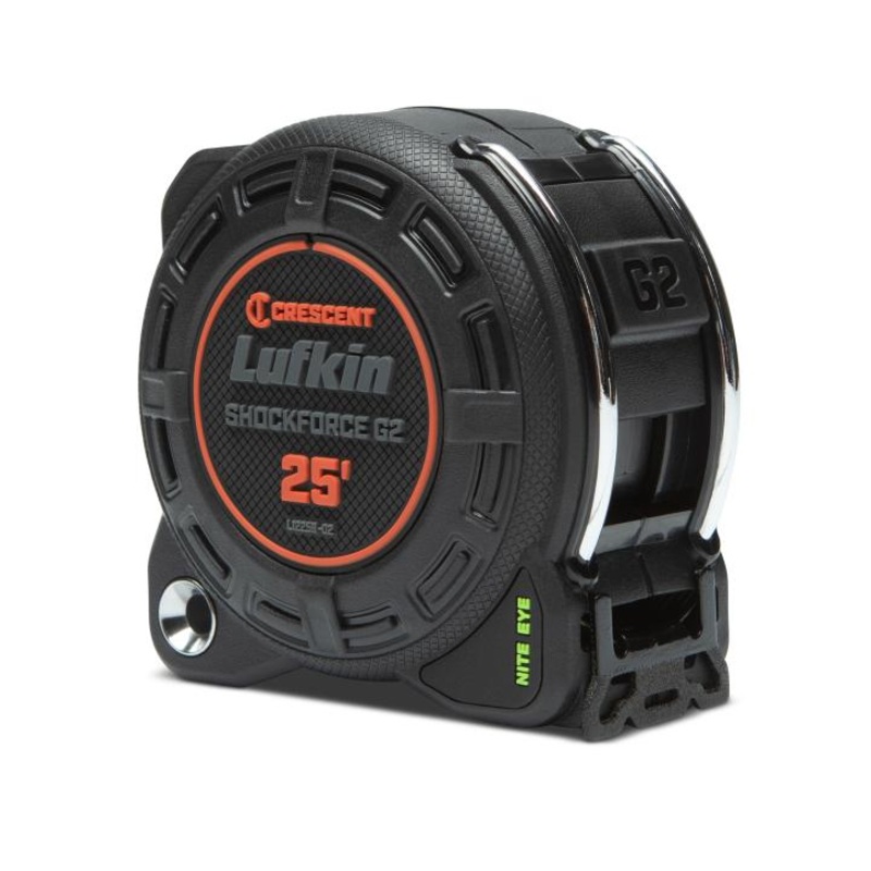 LUFKIN 1-1/4 in x 25 ft Shockforce Nite Eye G2 Tape Measure – GW L1225B-02 Measuring Tape