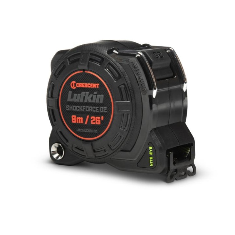 LUFKIN 1-1/4 in x 26 ft Shockforce Nite Eye G2 Auto-Lock Tape Measure – GW L1225ALCMEB-02 Measuring Tape