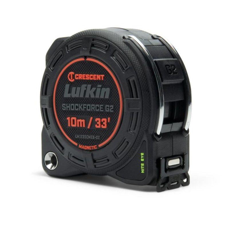LUFKIN 1-1/4 in x 33 ft Shockforce Nite Eye G2 Magnetic Tape Measure – GW LM1235CMEB-02 Measuring Tape