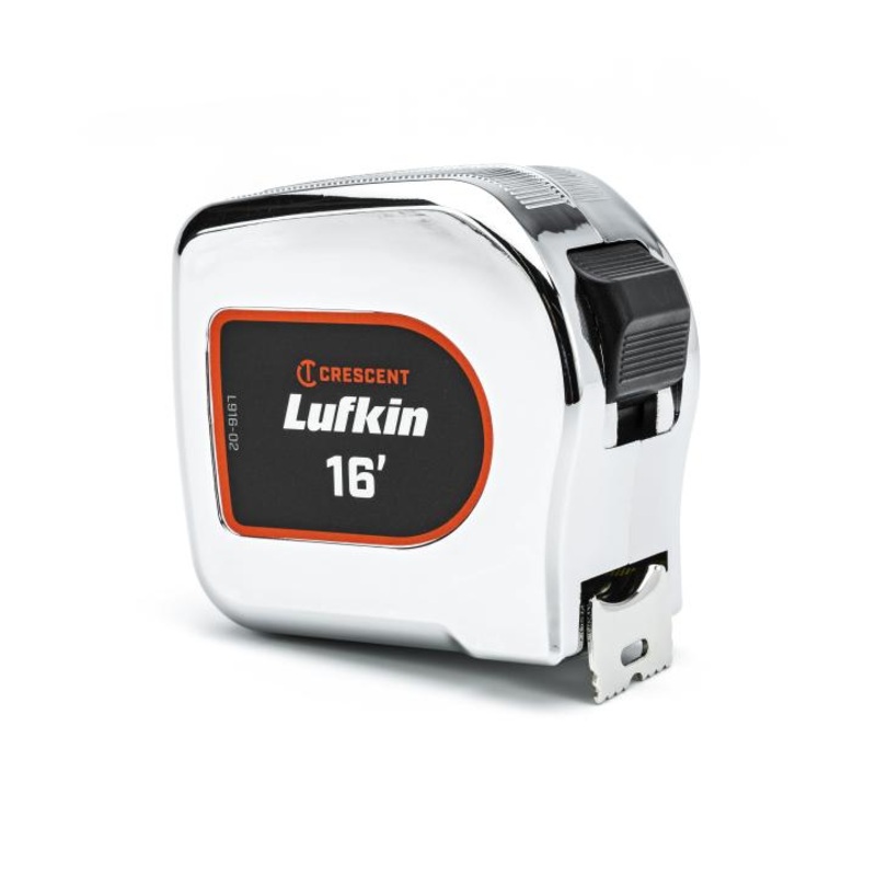 LUFKIN 1 in x 16 ft Chrome Case Yellow Clad Tape Measure – GW L916-02 Measuring Tape