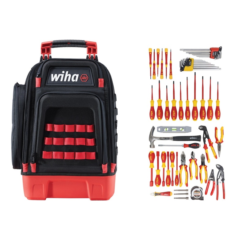 Wiha Set of 59 Insulated Electrician’s Master Tool Kit with Heavy Duty Backpack – WI 91872