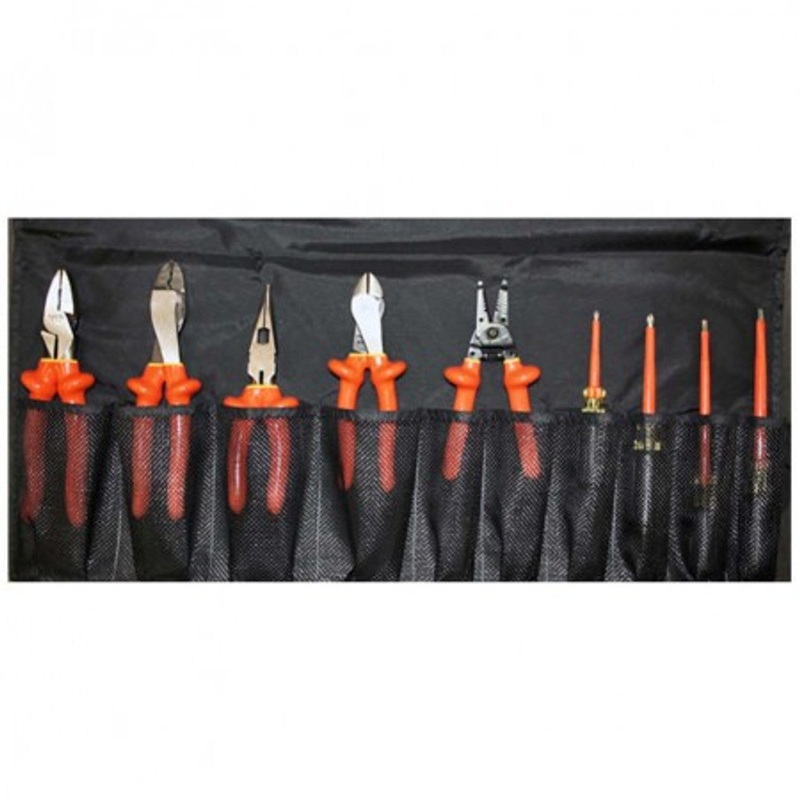 Cementex Set of 9 Basic Electrician’s Tool Kit with Roll Case – TR-9ELK