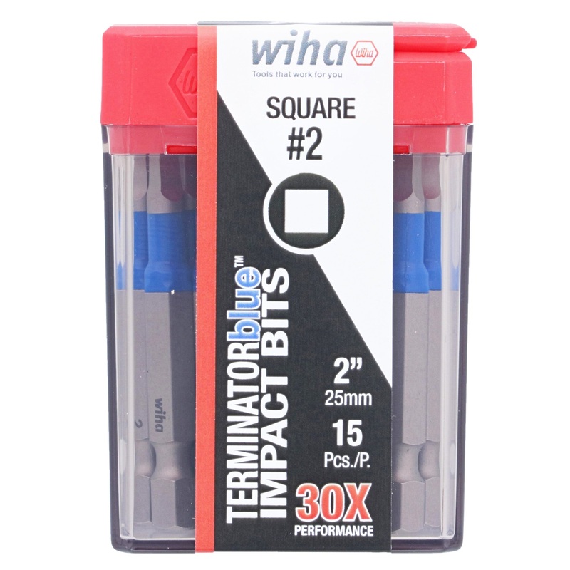 Wiha Set of 15 Terminator Blue Impact Bits, Sq2 x 2 in – WI 70265